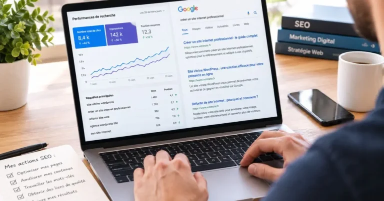 Améliorer son SEO : analyse des performances d'un site web et des résultats de recherche Google.